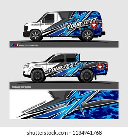 truck, van, and other vehicle Graphic vector. Racing background for vinyl wrap and decal 