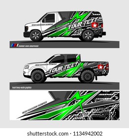 truck, van, and other vehicle Graphic vector. Racing background for vinyl wrap and decal 