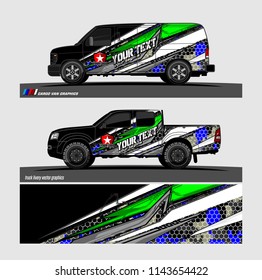 truck, van, and other vehicle Graphic vector. Racing background for vinyl wrap and decal 