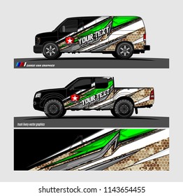 truck, van, and other vehicle Graphic vector. Racing background for vinyl wrap and decal 