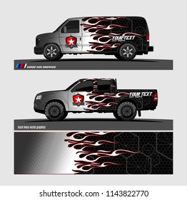 truck, van, and other vehicle Graphic vector. Racing background for vinyl wrap and decal 