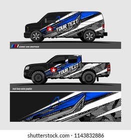 truck, van, and other vehicle Graphic vector. Racing background for vinyl wrap and decal 