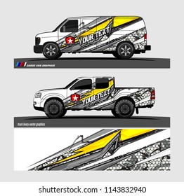 truck, van, and other vehicle Graphic vector. Racing background for vinyl wrap and decal 