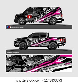 truck, van, and other vehicle Graphic vector. Racing background for vinyl wrap and decal 