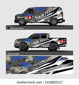 truck, van, and other vehicle Graphic vector. Racing background for vinyl wrap and decal 