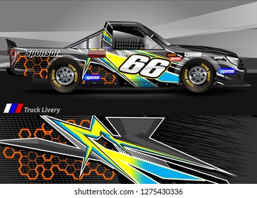 truck, van, and other vehicle Graphic vector. Racing background for vinyl wrap and sticker decal 