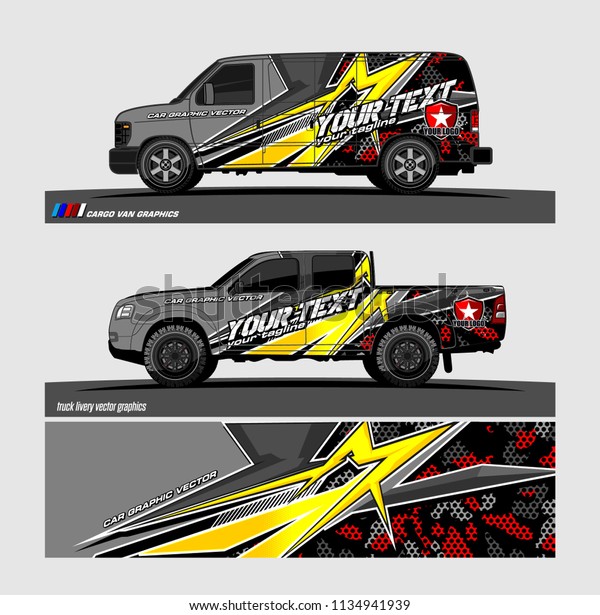 truck, van, and other vehicle Graphic
vector. Racing background for vinyl wrap and decal
