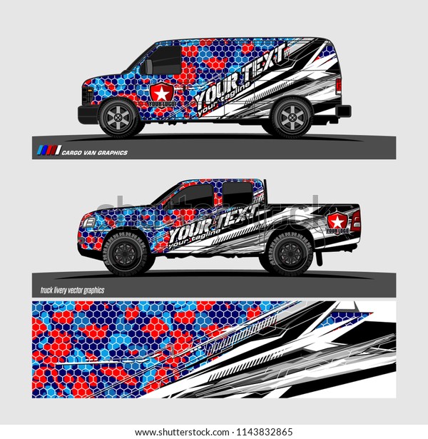 truck, van, and other vehicle Graphic
vector. Racing background for vinyl wrap and decal
