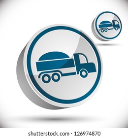 Truck vector 3d icon.