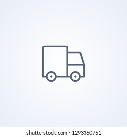 Truck, vector best gray line icon on white background, EPS 10
