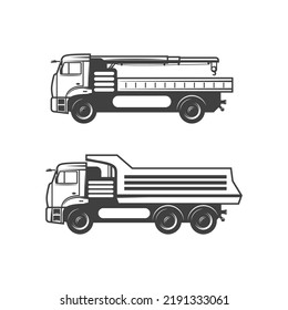 Truck vector black white concept