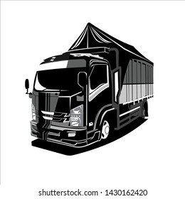 Truck Vector Black White Design