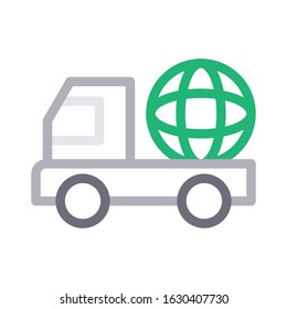 truck vector color line icon 