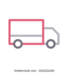 truck vector colour line icon 