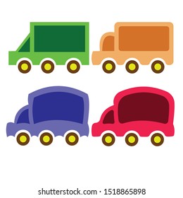 Truck Vector In Different Shape and Colourfull