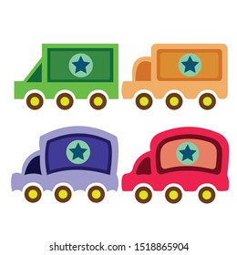 Truck Vector In Different Shape and Colourfull
