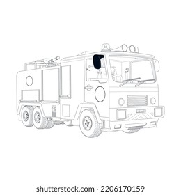 Truck vector - fire rescue water tank truck