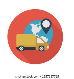 truck vector flat colour icon