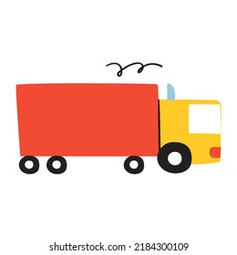 Truck. Vector flat illustration on white background.