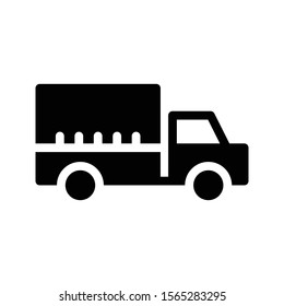 truck vector glyph flat icon 
