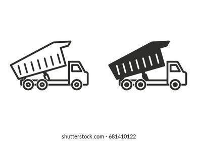 Truck vector icon. Black illustration isolated on white background for graphic and web design.