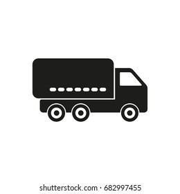 Truck vector icon. Black illustration isolated on white background for graphic and web design.