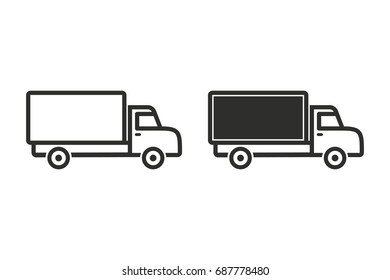 Truck vector icon. Black illustration isolated on white background for graphic and web design.