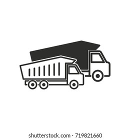 Truck vector icon. Black illustration isolated on white background for graphic and web design.