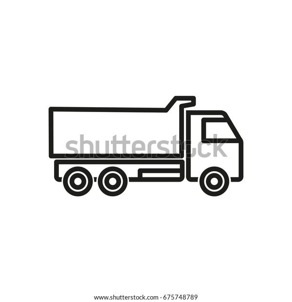 Truck vector icon. Black
illustration isolated on white background for graphic and web
design.