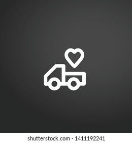 Truck vector icon. Truck concept stroke symbol design. Thin graphic elements vector illustration, outline pattern for your web site design, logo, UI. EPS 10.