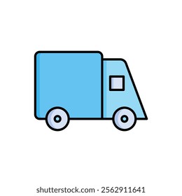 Truck vector icon, cute truck symbol flat design.