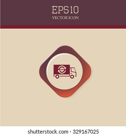 Truck vector icon. Delivery icon.
