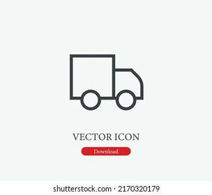 Truck vector icon. Editable stroke. Symbol in Line Art Style for Design, Presentation, Website or Mobile Apps Elements, Logo. Shipping symbol illustration. Pixel vector graphics - Vector