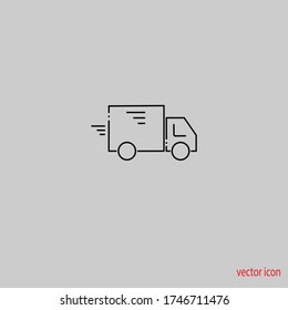 
Symbol für LKW-Vektoren. schneller Lieferwagen. Vektorlustration