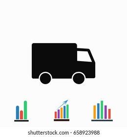 truck vector icon, flat design best vector icon