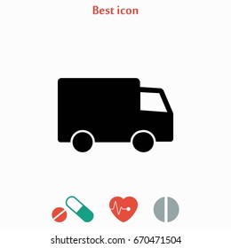 truck vector icon, flat design best vector icon