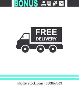 Truck vector icon. Free delivery sign.