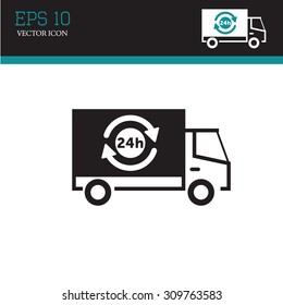Truck vector icon. Free shipping icon.
