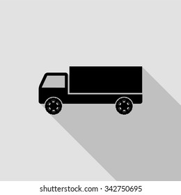 truck vector icon with long shadow