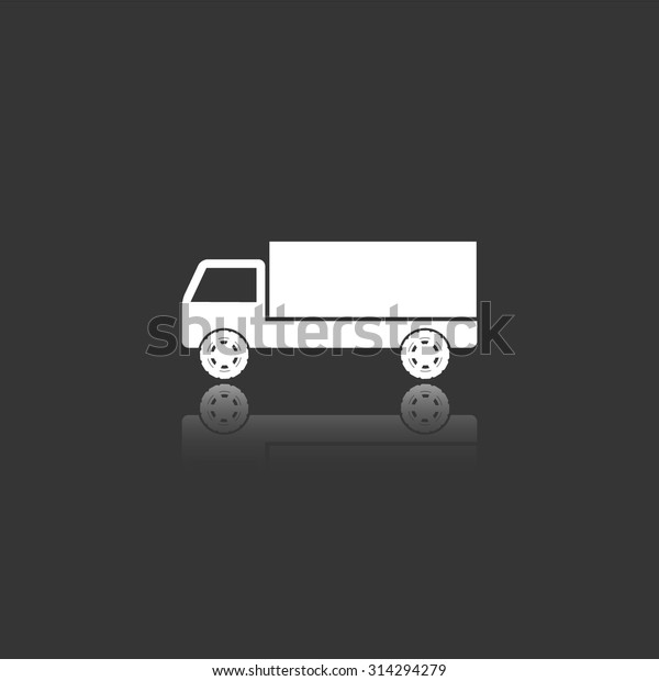 truck vector icon with\
mirror reflection