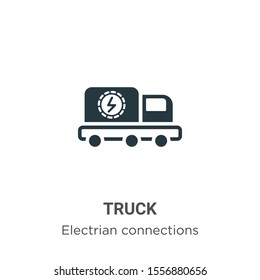 Truck vector icon on white background. Flat vector truck icon symbol sign from modern electrian connections collection for mobile concept and web apps design.