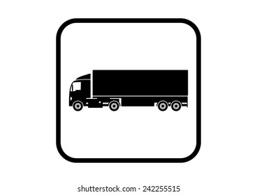 Truck vector icon on white background
