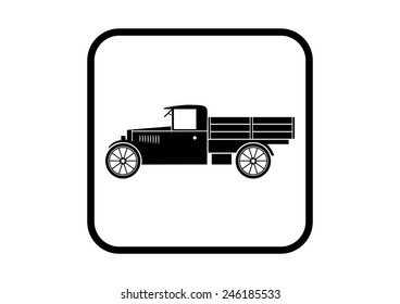 Truck vector icon on white background