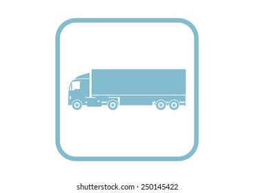 Truck vector icon on white background