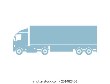 Truck vector icon on white background