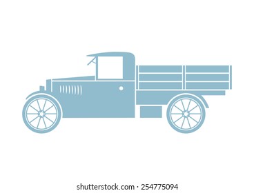 Truck vector icon on white background