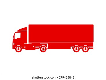 Truck vector icon on white background