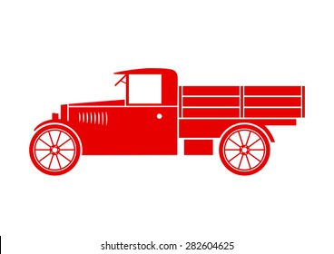 Truck vector icon on white background