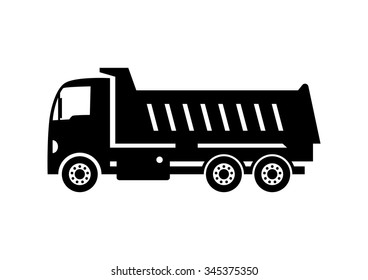 Truck vector icon on white background