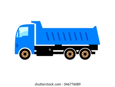 Truck vector icon on white background